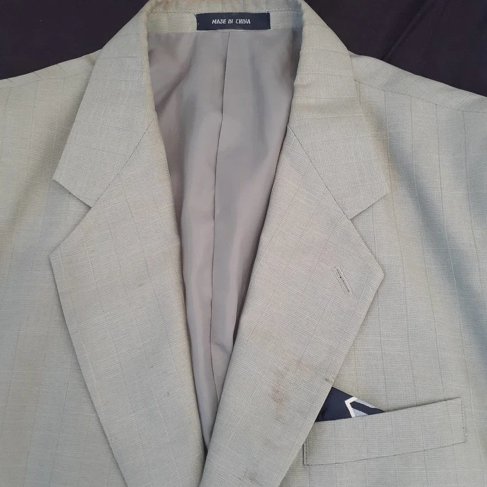 MENS EDDIE DOMANI SUIT JACKET 42L USED - Picture 5 of 8